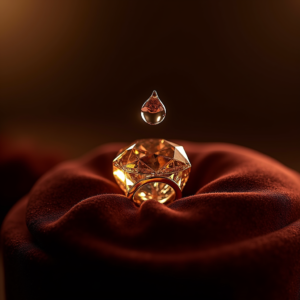 Cosmetics — Faceted Gemstone Ring Nestled In Dark Product Ads #0155 (FLUX)