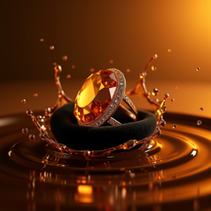 Cosmetics — Faceted Gemstone Ring Nestled In Dark Product Ads #0255 (Firefly)