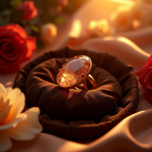 Cosmetics — Faceted Gemstone Ring Nestled In Dark Product Ads #0327 (Firefly)