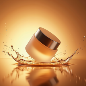 Cosmetics — Frosted-glass Cosmetics Jar With A Brushed-silver Product Ads #0050 (ChatGPT)