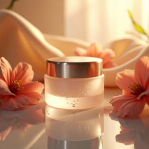 Cosmetics — Frosted-glass Cosmetics Jar With A Brushed-silver Product Ads #0122 (ChatGPT)