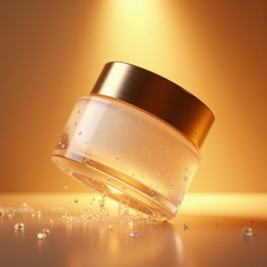 Cosmetics — Frosted-glass Cosmetics Jar With A Brushed-silver Product Ads #0146 (ChatGPT)