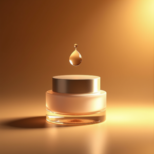 Cosmetics — Frosted-glass Cosmetics Jar With A Brushed-silver Product Ads #0152 (Dreamina)