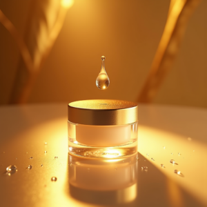 Cosmetics — Frosted-glass Cosmetics Jar With A Brushed-silver Product Ads #0188 (Dreamina)