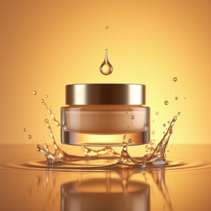 Cosmetics — Frosted-glass Cosmetics Jar With A Brushed-silver Product Ads #0258 (Leonardo)