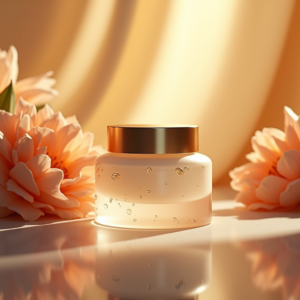 Cosmetics — Frosted-glass Cosmetics Jar With A Brushed-silver Product Ads #0336 (Krea)