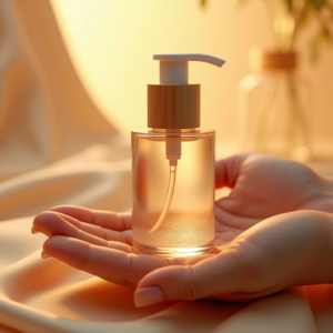 Cosmetics — Minimalist Skincare Bottle With A Bamboo Product Ads #0030 (Leonardo)