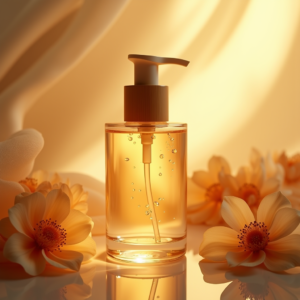 Cosmetics — Minimalist Skincare Bottle With A Bamboo Product Ads #0132 (Krea)