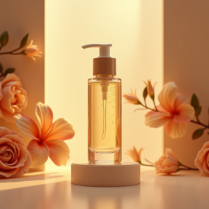 Cosmetics — Minimalist Skincare Bottle With A Bamboo Product Ads #0144 (Krea)