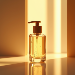 Cosmetics — Minimalist Skincare Bottle With A Bamboo Product Ads #0162 (Leonardo)