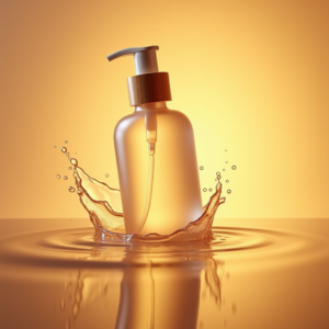 Cosmetics — Minimalist Skincare Bottle With A Bamboo Product Ads #0268 (Recraft)