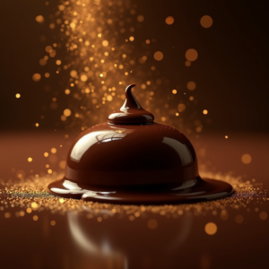 Cosmetics — Rich Dark-chocolate Dessert With A Glossy Product Ads #0057 (Midjourney)
