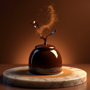 Cosmetics — Rich Dark-chocolate Dessert With A Glossy Product Ads #0093 (Midjourney)