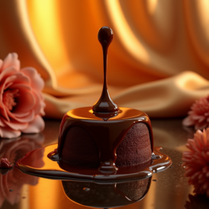 Cosmetics — Rich Dark-chocolate Dessert With A Glossy Product Ads #0117 (Midjourney)