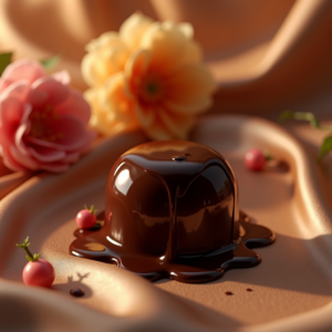 Cosmetics — Rich Dark-chocolate Dessert With A Glossy Product Ads #0123 (Firefly)