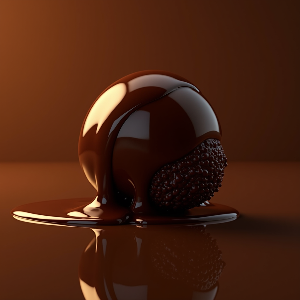 Cosmetics — Rich Dark-chocolate Dessert With A Glossy Product Ads #0159 (Firefly)