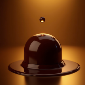 Cosmetics — Rich Dark-chocolate Dessert With A Glossy Product Ads #0189 (Midjourney)
