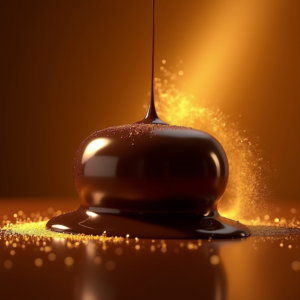 Cosmetics — Rich Dark-chocolate Dessert With A Glossy Product Ads #0201 (Midjourney)