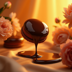 Cosmetics — Rich Dark-chocolate Dessert With A Glossy Product Ads #0325 (Gemini)