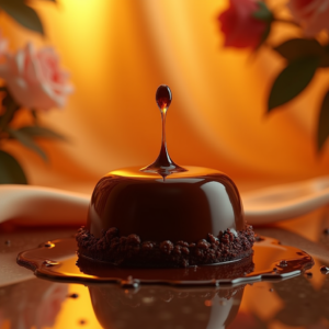 Cosmetics — Rich Dark-chocolate Dessert With A Glossy Product Ads #0331 (Seedream)