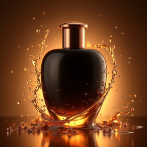 Cosmetics — Sleek Matte-black Perfume Bottle With A Product Ads #0055 (Seedream)