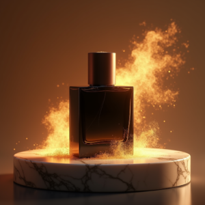 Cosmetics — Sleek Matte-black Perfume Bottle With A Product Ads #0091 (Seedream)