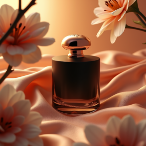 Cosmetics — Sleek Matte-black Perfume Bottle With A Product Ads #0133 (Gemini)