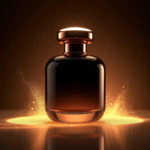 Cosmetics — Sleek Matte-black Perfume Bottle With A Product Ads #0163 (Seedream)