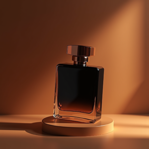 Cosmetics — Sleek Matte-black Perfume Bottle With A Product Ads #0175 (Seedream)
