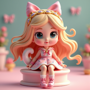 Cute Characters — Magical Girl Character With Flowing Ribbon-trimmed Character #0024 (ChatGPT)