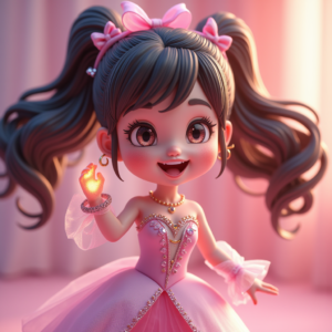 Cute Characters — Magical Girl Character With Flowing Ribbon-trimmed Character #0048 (ChatGPT)