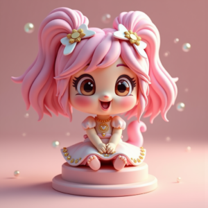 Cute Characters — Magical Girl Character With Flowing Ribbon-trimmed Character #0060 (ChatGPT)