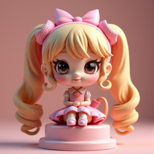 Cute Characters — Magical Girl Character With Flowing Ribbon-trimmed Character #0096 (ChatGPT)