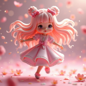 Cute Characters — Magical Girl Character With Flowing Ribbon-trimmed Character #0144 (ChatGPT)