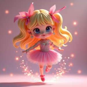 Cute Characters — Magical Girl Character With Flowing Ribbon-trimmed Character #0150 (Dreamina)