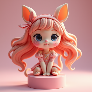 Cute Characters — Magical Girl Character With Flowing Ribbon-trimmed Character #0168 (ChatGPT)