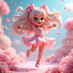 Cute Characters — Magical Girl Character With Flowing Ribbon-trimmed Character #0186 (Dreamina)