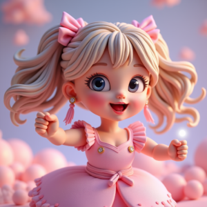 Cute Characters — Magical Girl Character With Flowing Ribbon-trimmed Character #0192 (ChatGPT)