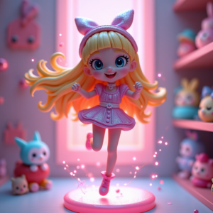 Cute Characters — Magical Girl Character With Flowing Ribbon-trimmed Character #0278 (Recraft)