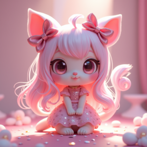 Cute Characters — Magical Girl Character With Flowing Ribbon-trimmed Character #0332 (Stable Diffusion)