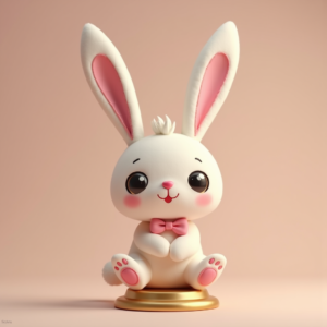 Cute Characters — Round-eyed Pastel Bunny Plush Character With Character #0057 (FLUX)
