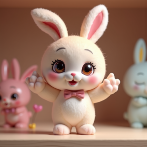 Cute Characters — Round-eyed Pastel Bunny Plush Character With Character #0081 (FLUX)
