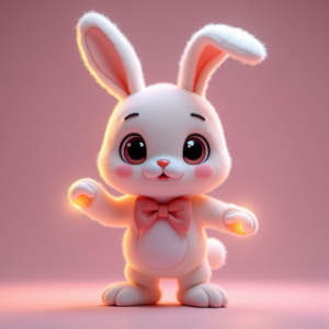 Cute Characters — Round-eyed Pastel Bunny Plush Character With Character #0225 (FLUX)