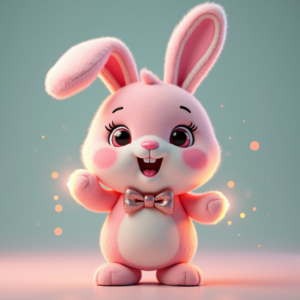 Cute Characters — Round-eyed Pastel Bunny Plush Character With Character #0245 (Seedream)