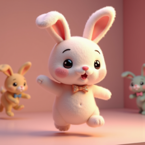 Cute Characters — Round-eyed Pastel Bunny Plush Character With Character #0275 (Gemini)
