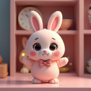 Cute Characters — Round-eyed Pastel Bunny Plush Character With Character #0281 (Seedream)