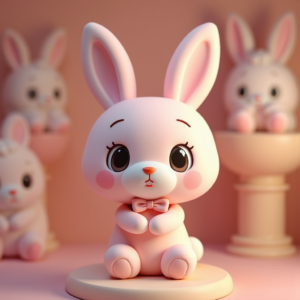 Cute Characters — Round-eyed Pastel Bunny Plush Character With Character #0293 (Seedream)