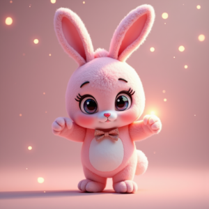 Cute Characters — Round-eyed Pastel Bunny Plush Character With Character #0317 (Seedream)