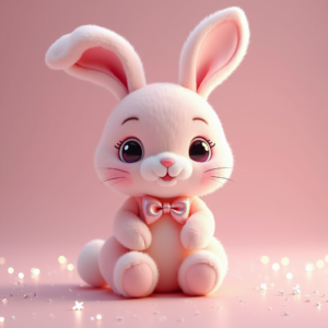 Cute Characters — Round-eyed Pastel Bunny Plush Character With Character #0329 (Seedream)