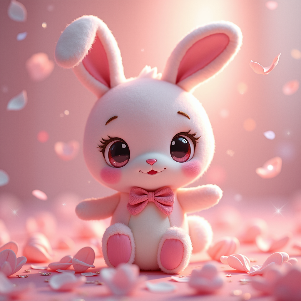 Cute Characters — Round-eyed Pastel Bunny Plush Character With Character #0341 (Seedream)